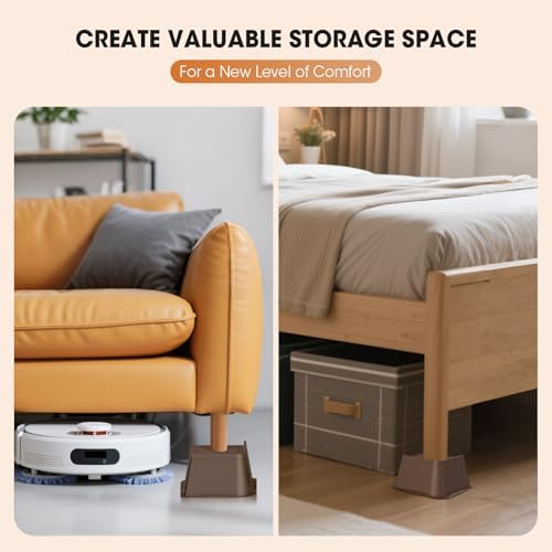 MYMULIKE Bed Risers Heavy Duty, Oversized Furniture Risers, Support Up to 6000 Lbs, Lift 3 inch for Couch, Sofa, Table,Chair (Dark Brown 4 Pack, 3 inch) - Image 6