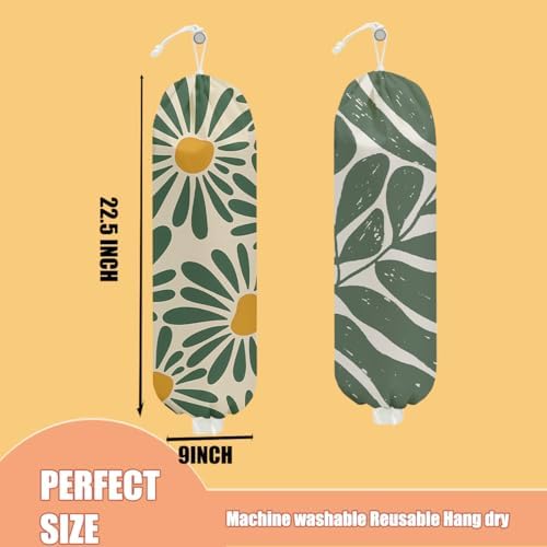 2 Pcs Minimalism Boho Plastic Bag Holder, Wall Mount Grocery Bag Holder - Image 2