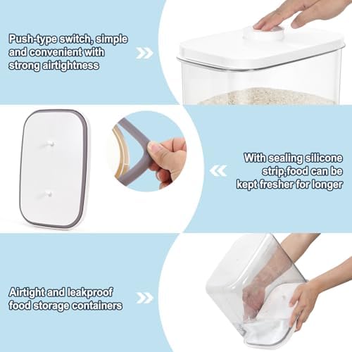 LEAWALK Airtight Rice Container 12-24Lbs, 12Qt Flour Storage Bin BPA free - Image 3