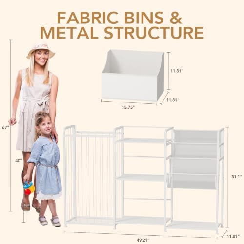 BBLIKE Kids Bookshelf and Toy Storage Organizer with Stuffed Animal Storage - Image 2