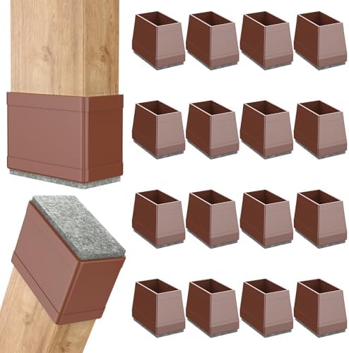 Rectangle Chair Leg Protectors for Hardwood Floors.(Brown,1 x 3) by ComeHomeWithMe