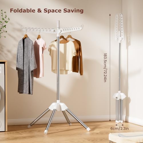 Foldable Clothes Drying Rack, Rotatable Free Standing drying rack , 1 Layer - Image 3