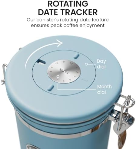 Veken Coffee Canister with Window, Airtight Stainless Steel Container, 22OZ - Image 6