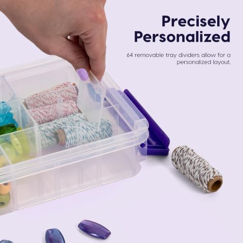 IRIS USA 2 Qt. Bead Organizer Storage Bins |Made in USA| - Clear/Violet - Image 4
