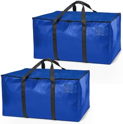 ClearSpace Heavy Duty Moving Bags or Storage Bins with Lids, Blue, 2 Pack by ClearSpace