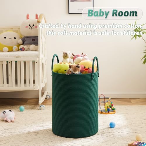 Artfeel Laundry Basket,Woven Cotton Rope Laundry Hamper,80L for Decorative Storage of Dirty Clothes,Toys and Blankets in Bathroom,Baby Room and Living Room - Image 4