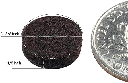 1000 Pack Rok Hardware Heavy Duty 3/8" (9.5mm) Diameter Self-Adhesive Felt Pads, Furniture/Cabinet Bumpers, 1/8" (3mm) Height, Round, Brown - ROKFELTP38BRN - Image 5