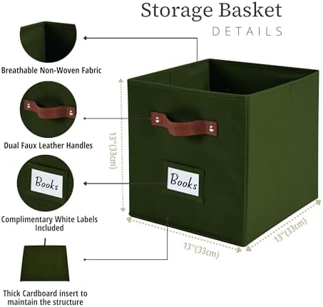 DECOMOMO Storage Bins, Cube Storage Bin with Labels - Image 3