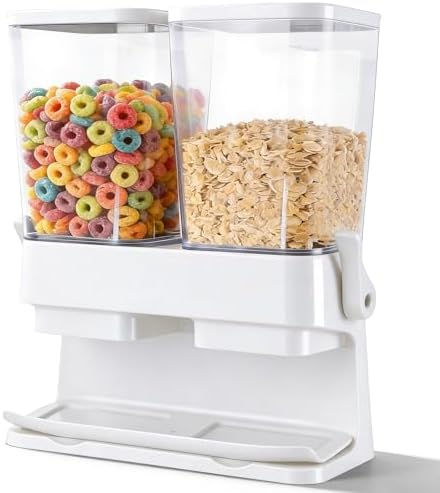 Cereal Dispenser Countertop 2 Pack 3L, 6L Large Dual Control by adorabby