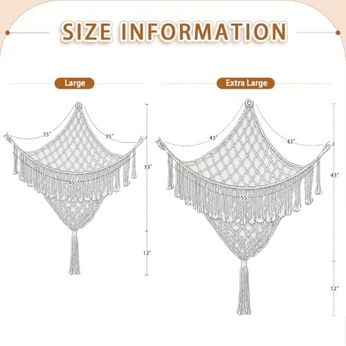 Lare Stuffed Animal Storage Hammock Corner Net - 55" W x 55" H(Cream) - Image 3