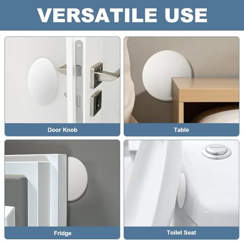 Door Stoppers for Wall, 6 Pack, 2" White, for Door Knob Wall Protection - Image 6