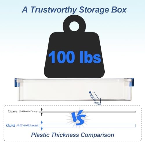 CATOOMUU 16-Pack 9x13 Shallow Flat Clear Plastic Storage Boxes - Image 3
