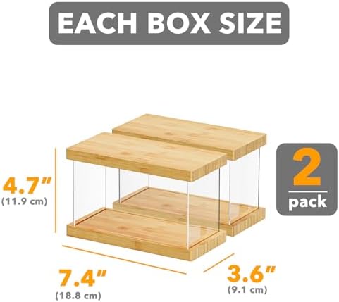 SpaceAid Bamboo Food Storage Container - Airtight Cereal Containers with Lids, Kitchen Cereal Canisters Pantry Organizers and Storage for Rice, Flour, Coffee, Snack, Extra Small 2 Pack - Image 2