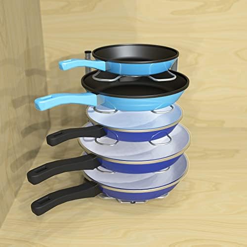 Simple Houseware Cabinet Pantry Pot and Pan Organizer Holder Rack, Silver - Image 3