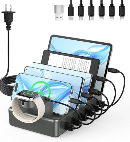 50W Fast Charging Station, 6 Port Charging Station for Multiple Devices by CREATIVEDESIGN