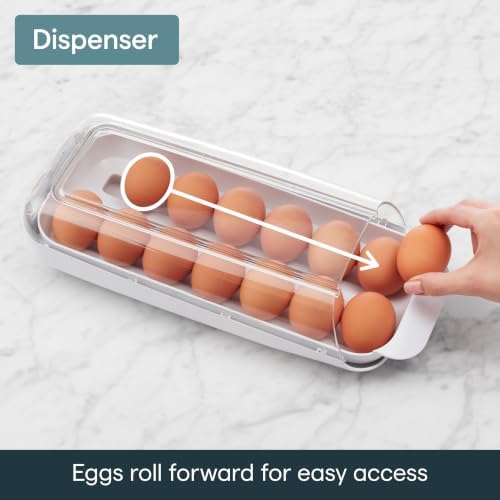 YouCopia FridgeView Rolling Egg Holder, BPA-Free Stackable Eggs Organizer with Removable Tray for Refrigerator Storage - Image 4