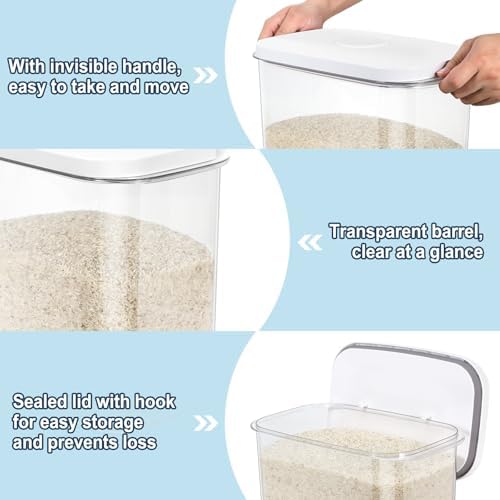 LEAWALK Airtight Rice Container 12-24Lbs, 12Qt Flour Storage Bin BPA free - Image 2