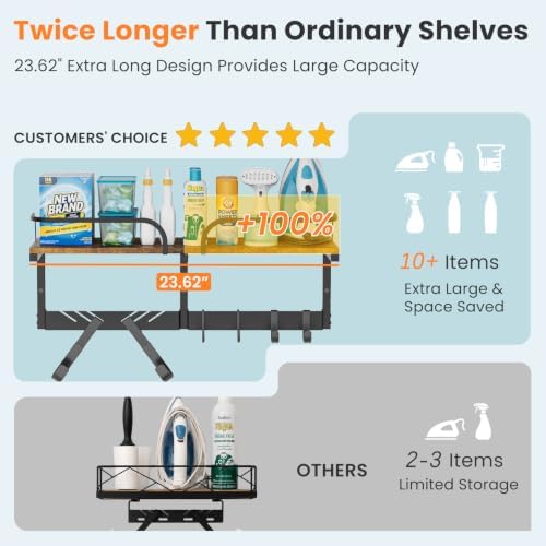 VINAEMO Ironing Board Hanger Wall Mount, Large Laundry Room Organizer Shelf - Image 2
