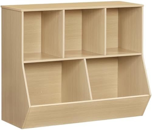 HOOBRO Kids Bookshelf, Bookcase Footboard, Toy Storage Cubby, Children's Toy Shelf, 35.4" L Storage Cabinet, Fit for Children's Room, Playroom, Hallway, Kindergarten, Natural NL32CW01 by HOOBRO