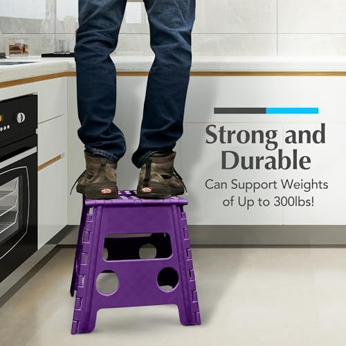 Handy Laundry Folding Step Stool 13 Inch, Purple, Non-Slip Holds 300 lbs - Image 4