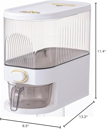 Sooyee Clear Rice Dispenser 11Lb with Measuring Cup - Image 5