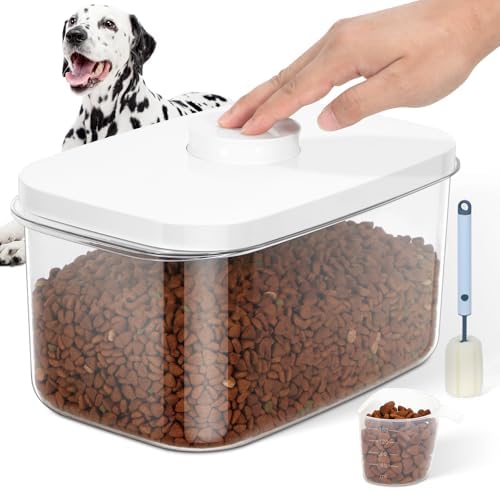 LEAWALK 6 Lbs Airtight Dog Cat Pet Food Storage Container PopTop White by LEAWALK