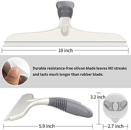 MR.SIGA Silicone Squeegee for Shower Doors, 10 inch, White & Gray, 4 Pack - Image 6