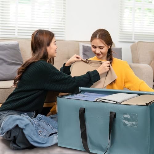 Moving Bags Heavy Duty Steel Blue – Large Packing Bags for Moving, Extra Large Storage Totes with Zippers and Handles - Image 6