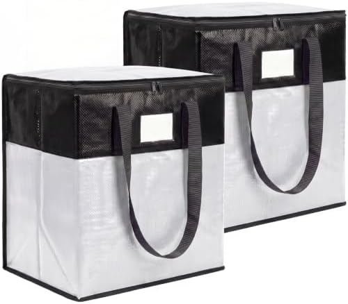 2Pack Extra Large Moving Bags Heavy Duty with Strong Zipper & Comfortable Handles,Sturdy Durable Clothes Storage Bags,Reusable Packing Moving Boxes for College Dorm,Bedding,Space Saving,silver by Unknown