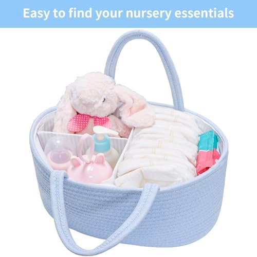 ABenkle Baby Diaper Caddy Organizer, Cotton Rope Nursery Storage Basket - Image 5