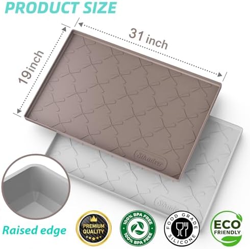SIKADEER Waterproof Under Sink Mat 31" x 19" Silicone Mat Cabinet Protector - Image 3