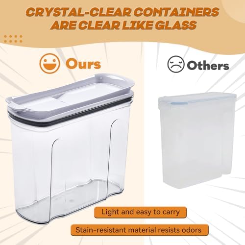 Food Dispenser Set, Airtight Food Storage Container with Lid 1.5L,2PCS BPA-FREE Plastic Pantry Organization Canisters for Nuts Quinoa Coffee and More Dry Food in Kitchen - Image 6