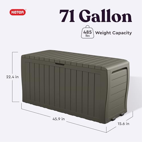 Keter Marvel 71 Gal Outdoor Storage Box for Patio and Pool Accessories - Image 2