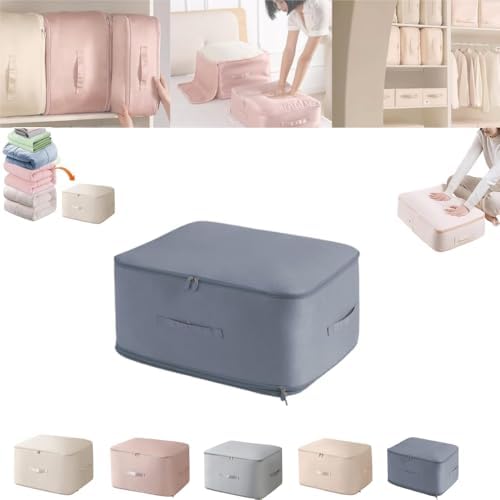 2024 NEW Space Saving Self Compression Organizer,Self Compression Moving Organizer Bags,Storage Tote for Space Saving,Heavy Duty Moving Bags for Comforters,Clothes (Blue, 15.75 * 11.8 * 7.08in) by Busylive