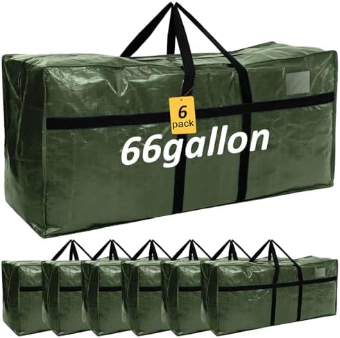 6 Pcs 66 Gallon Extra Large Moving Bags Heavy Duty Storage Bag by Clysee