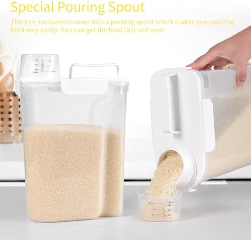 Rice Container,Rice Storage Container,5L,5.2Qt Tcereal Storage Container - Image 2
