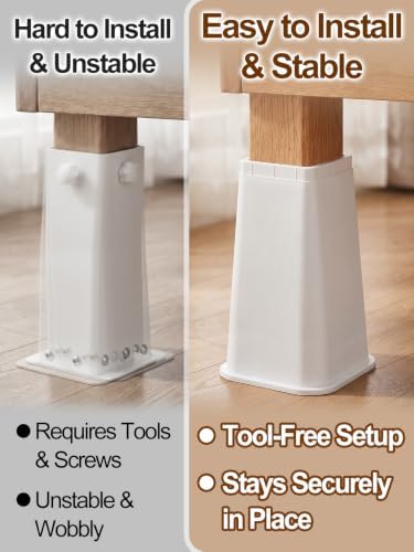 Apipi 10 Inch Stable Heavy Duty Bed Risers for Dorm Twin XL, 4 Pack - Image 4