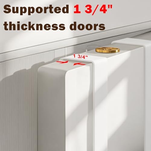 Ironing Board Hanger, Metal Over The Door or Wall Mounted Ironing Board Caddy, Ironing Board Storage Shelf with Adjustable Hooks for Laundry Room, Living Room, Bathroom (White) - Image 4