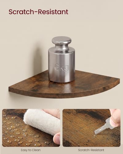 VASAGLE Floating Corner Shelves, Set of 2, 6 x 6 x 0.5 Inches - Image 4
