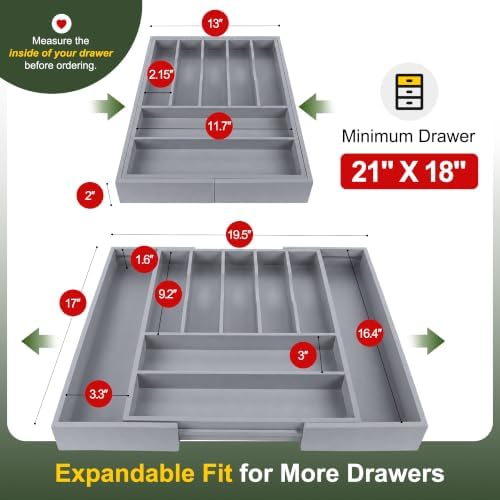 Kitchen Silverware Drawer Organizer and Storage Cabinet Utensil Rack Bathroom Counter Vanity Extra Large Big Cooking Drawer Organizers Countertop Pantry Storage Cabinet Best Kitchen Must Haves 2025 - Image 2