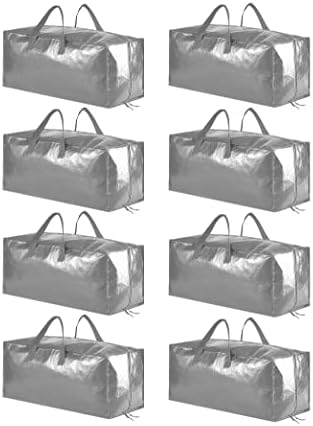 SpaceAid Heavy Duty Moving Bags, Extra Large Storage Totes W/Backpack Straps Strong Handles & Zippers, Alternative to Moving Boxes, Packing & Moving Supplies, Gley (8 Pack) by SpaceAid