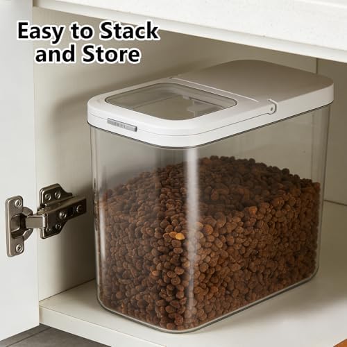 YEXEXINM Pet Food Storage Container with Lid & Scooper 10-15lbs/12L Dog Food Storage Container Clear Airtight Cat Food Storage Container BPA Free Dog Treat Container Store Dry Food for Pantry Kitchen - Image 6