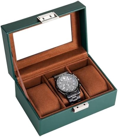 ProCase Watch Box, 3 Slot Mens Watch Display Case, MidnightGreen by ProCase
