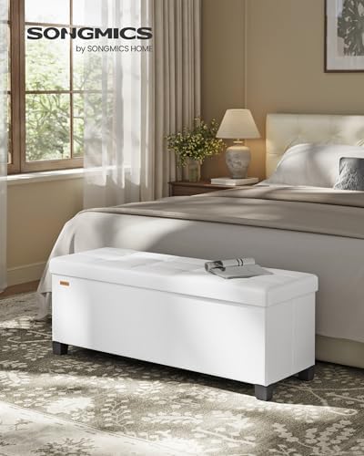 SONGMICS Storage Ottoman Bench with Legs, 43.3 Inches, 30 Gal. (112 L) - Image 2