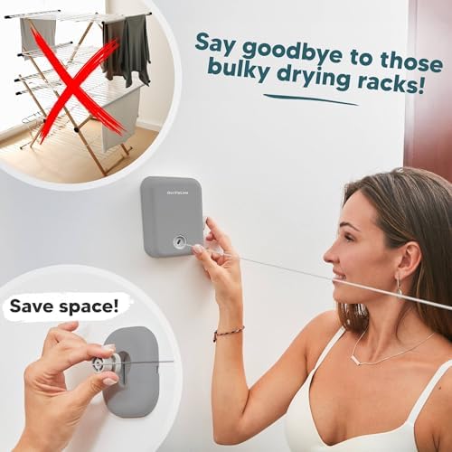 Retractable Clothesline - Indoor Outdoor Wall Mounted Clothes Line - Image 6