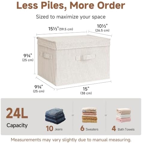 StorageWorks Fabric Storage Bins with Lids, Closet Storage Bins - Image 2