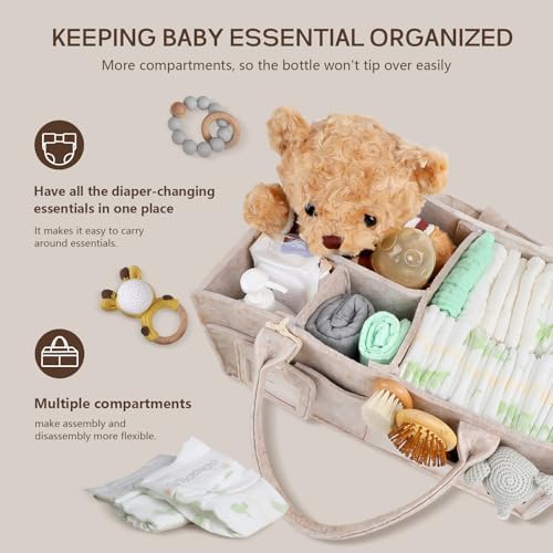 GEMII 2PCS Diaper Caddy Organizer, Large Baby Caddy Organizer with Handle - Image 4