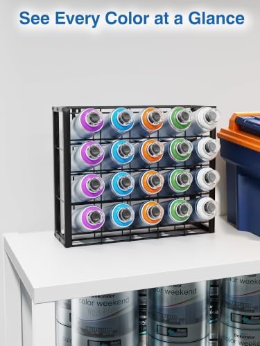Spray Can Holder Wall Mount, 20 Can Spray Paint Organizer, Metal Rack - Image 3