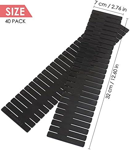40Pcs Drawer Dividers, Adjustable Drawer Organizer for Socks, Underwear, Makeup, Can Help Tidy Kitchen, Bedroom, Dresser Black - Image 2