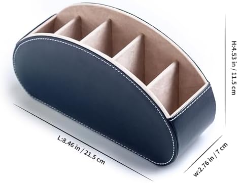 Remote Control Holders Organizer Box with 5 Compartment PU Leather Caddy - Image 2